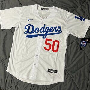 FAST SHIP MOOKIE BETTS DODGERS LOS ANGELES #50 MLB SIZES M L XL
